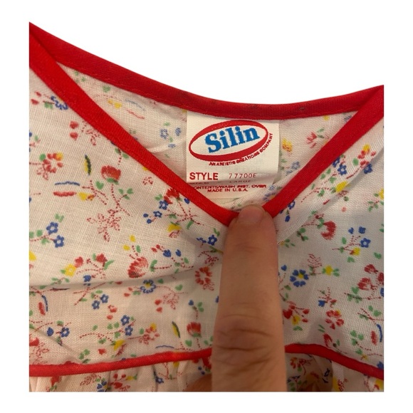 Vintage Silin Floral House Dress (NWT) made in USA sz L - Picture 4 of 4